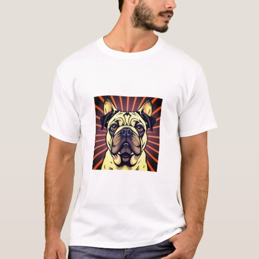 Mops-Hund T-Shirt (Vorderseite)