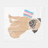 Mops Hund Transgender-Flagge Trans Pride LGBT Anim Fleecedecke (Vorderseite (Horizontal))