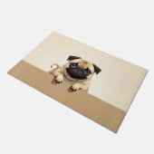 Mops-Hund-Türmatte-Kunst Fußmatte (Schrägansicht)