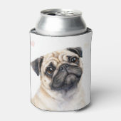 Mops-Hund und Herzen süß Dosenkühler (Kanne Vorderseite)