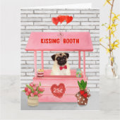 Mops Hund Valentinstag Kissing-Stand Karte (Gelbe Blume)