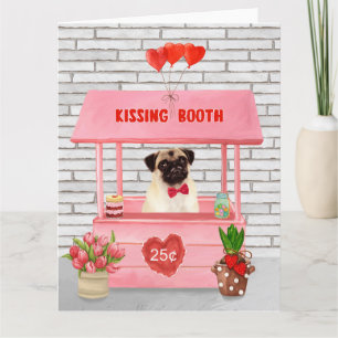 Mops Hund Valentinstag Kissing-Stand Karte