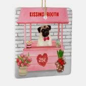 Mops Hund Valentinstag Kissing-Stand Keramikornament (Rechts)