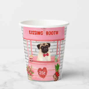 Mops Hund Valentinstag Kissing-Stand Pappbecher