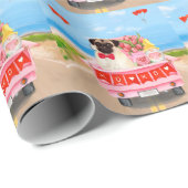 Mops Hund Valentinstag Lkw Herz Geschenkpapier (Rolleneckpunkt)