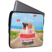 Mops Hund Valentinstag Lkw Herz Laptopschutzhülle (Vorne Rechts)