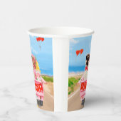 Mops Hund Valentinstag Lkw Herz Pappbecher (Rechts)