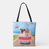 Mops Hund Valentinstag Lkw Herz Tasche (Rückseite)