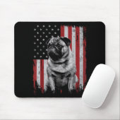 Mops Hund Vater Mutter Amerika 4. Juli Patriotisch Mousepad (Mit Mouse)