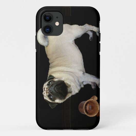 Mops Hund & verschüttete Tasse Haustiere Liebhaber Case-Mate iPhone Hülle (Rückseite)