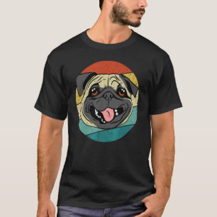 Mops-Hund Vintage Retro abgenutzt Süß T-Shirt