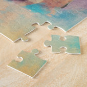 Mops-Hund Wasserfarben-Portrait Puzzle (Seite)