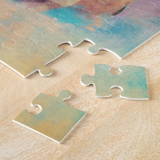 Mops-Hund Wasserfarben-Portrait Puzzle (Seite)