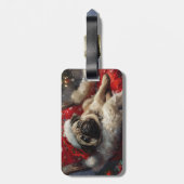 Mops Hund Weihnachten Gepäckanhänger (Rückseite vertikal)
