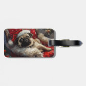 Mops Hund Weihnachten Gepäckanhänger (Rückseite horizontal)