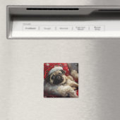Mops Hund Weihnachten Magnet (In Situ (Geschirrspüler))