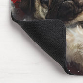 Mops Hund Weihnachten Mousepad (Ecke)