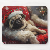 Mops Hund Weihnachten Mousepad (Vorne)