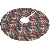 Mops Hund Weihnachten Polyester Weihnachtsbaumdecke (Schrägansicht)