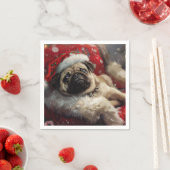 Mops Hund Weihnachten Serviette (Beispiel)