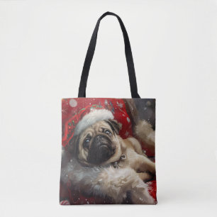 Mops Hund Weihnachten Tasche