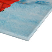 Mops Hund Weihnachtslieferung LKW Schnee Schneidebrett (Ecke)