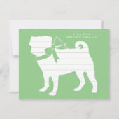 Mops Hund Welpe Danke, Card Dankeskarte (Vorderseite)