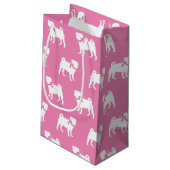 Mops Hund Welpe kleine Geschenktasche Kleine Geschenktüte (Rückseite Schrägansicht)
