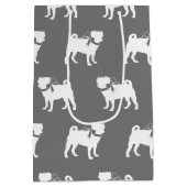 Mops Hund Welpe Medium Geschenktasche Mittlere Geschenktüte (Rückseite)