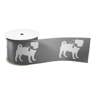 Mops Hund Welpe Satin Ribbon Satinband