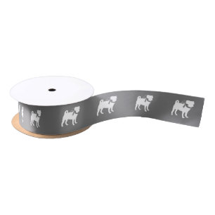 Mops Hund Welpe Satin Ribbon Satinband