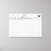 Mops Hund Welpe Willkommenssitzende Tischnummern Leinwanddruck (Vorderseite)