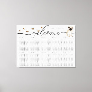 Mops Hund Welpe Willkommenssitzende Tischnummern Leinwanddruck