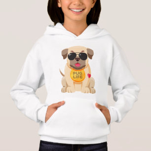 Mops-Hund-Welpen-Mädchen-Sweatshirt Hoodie