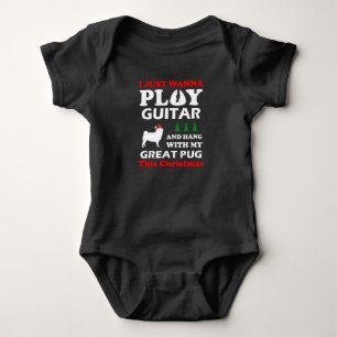 Mops Hund will nur Gitarrengeschenk spielen Baby Strampler