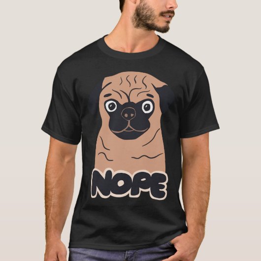 Mops-Hund-Zeichnung nein T-Shirt (Vorderseite)