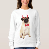 Mops Hund zu Halloween Sweatshirt (Vorderseite)