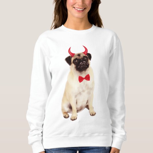 Mops Hund zu Halloween Sweatshirt (Vorderseite)