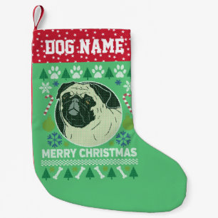 Mops Hund züchten Ugly Christmas Sweater Kleiner Weihnachtsstrumpf