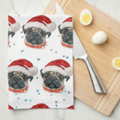 Mops Hund züchten Weihnachtsstars Geschirrtuch (Viertel Falte)