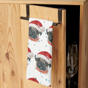 Mops Hund züchten Weihnachtsstars Geschirrtuch