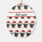 Mops Hund züchten Weihnachtsstars Keramik Ornament (Links)