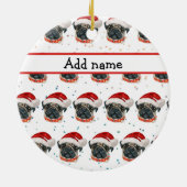 Mops Hund züchten Weihnachtsstars Keramik Ornament (Hinten)
