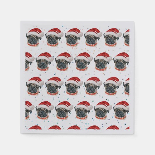 Mops Hund züchten Weihnachtsstars Serviette (Vorderseite)