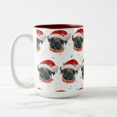 Mops Hund züchten Weihnachtsstars Zweifarbige Tasse (Links)