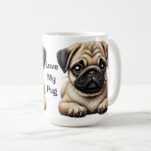 Mops-Hündchen Kaffeetasse (VorderseiteRechts)