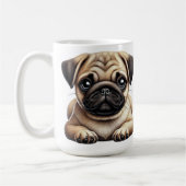 Mops-Hündchen Kaffeetasse (Links)