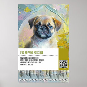 Mops-Hündchen-Verkaufsflyer-Vorlagen Poster