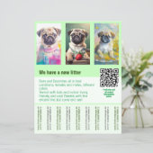 Mops-Hündchen zum Verkauf Flyer Vorlage QR-Code (Stehend Vorderseite)