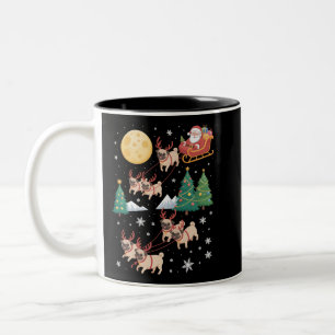 Mops-Hunde-Baum-Weihnachts-Pulli Xmas-Haustier-Tie Zweifarbige Tasse